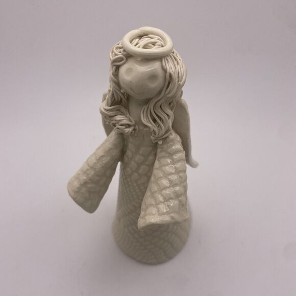 Vintage Spaghetti Hair Studio Art Pottery Angel Figurine Signed JAN Tennessee - Picture 1 of 7